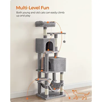 Feandrea Cat Tree 61 Inch Multi-Level Cat Condo