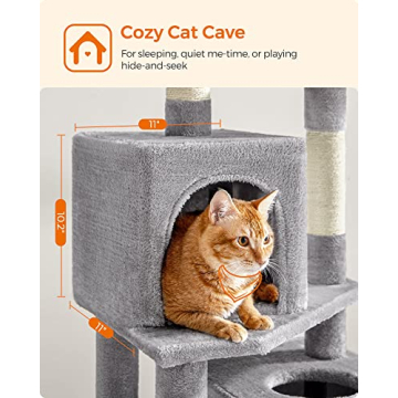 Feandrea Cat Tree 61 Inch Multi-Level Cat Condo