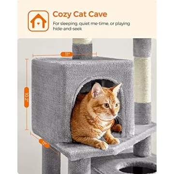 Feandrea Cat Tree 61 Inch Multi-Level Cat Condo