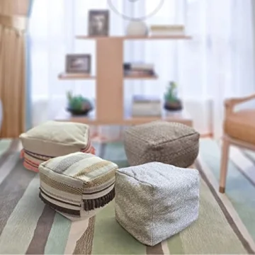 Jewderm Unstuffed Pouf Cover - Stylish Foot Stool & Storage