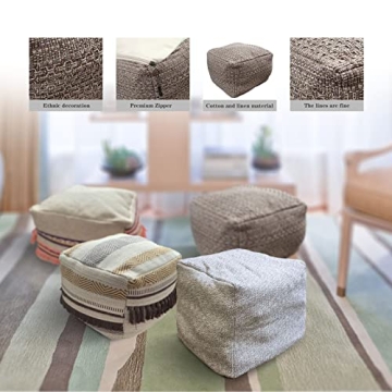 Jewderm Unstuffed Pouf Cover - Stylish Foot Stool & Storage