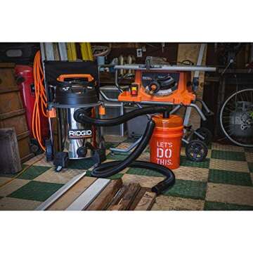 Dustopper Dust Collector, 12 in. dia, High Efficiency Dust Separator with 2.5 in Hose, 36 in. Long, Compatible with Vacuum Cleaner, Wet Dry Vacuum