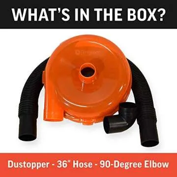 Dustopper Dust Collector, 12 in. dia, High Efficiency Dust Separator with 2.5 in Hose, 36 in. Long, Compatible with Vacuum Cleaner, Wet Dry Vacuum