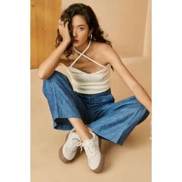 Stylish BEAU TODAY Retro Leather Sneakers for Women