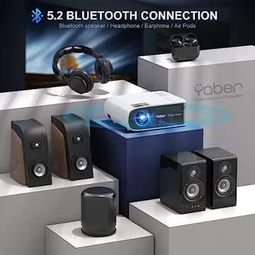 YABER V8 Projector with 4K Support and WiFi 6
