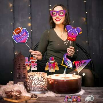 Super Football Decorations Photo Booth Props, Super Football Party Supplies Photo Props, Superbowl P...