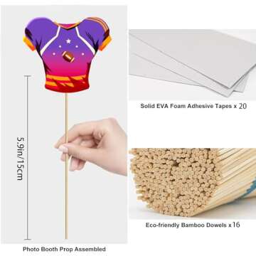 Super Football Decorations Photo Booth Props, Super Football Party Supplies Photo Props, Superbowl Party Decorations 2024 Photo Booth Props Kit, Touchdown Party Sports Theme Photobooth Props