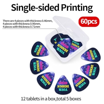 Byxhuc Custom Guitar Picks 60 Pack Personalized Gifts for Guitar Lovers