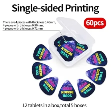 Byxhuc Custom Guitar Picks 60 Pack Personalized Gifts for Guitar Lovers