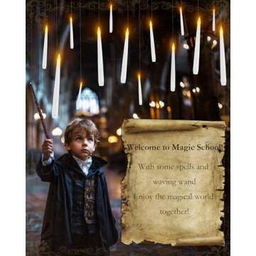 20 Pcs Floating Candles with Wand, Hanging Candles with Timer, Magic Deco Candles Flickering Warm Li...