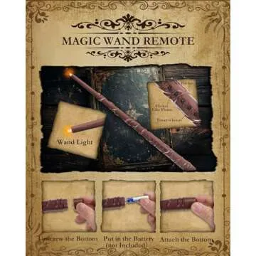 20 Pcs Floating Candles with Wand, Hanging Candles with Timer, Magic Deco Candles Flickering Warm Light, Flameless Taper Candles with Wand Remote, LED Candlesticks for Birthday Halloween Party Decor