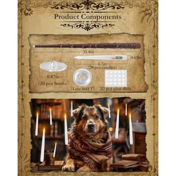 20 Pcs Floating Candles with Wand, Hanging Candles with Timer, Magic Deco Candles Flickering Warm Light, Flameless Taper Candles with Wand Remote, LED Candlesticks for Birthday Halloween Party Decor