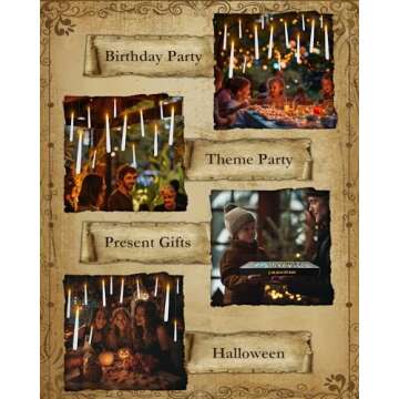 20 Pcs Floating Candles with Wand, Hanging Candles with Timer, Magic Deco Candles Flickering Warm Light, Flameless Taper Candles with Wand Remote, LED Candlesticks for Birthday Halloween Party Decor