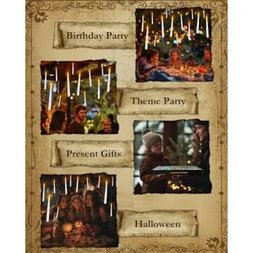 20 Pcs Floating Candles with Wand, Hanging Candles with Timer, Magic Deco Candles Flickering Warm Light, Flameless Taper Candles with Wand Remote, LED Candlesticks for Birthday Halloween Party Decor