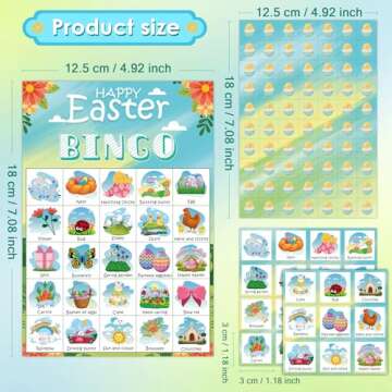 OHOME Easter Bingo Games for Kids Basket Stuffers | Easter Crafts Toys for Boys Girls Adults Teens,Classroom Activities Gifts Party Favors - Easter Basket Essentials (24 Players)