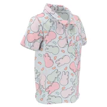 Easter Peeps Bunny Short Sleeve Polo Shirt for Boys