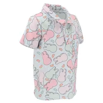 Easter Peeps Bunny Short Sleeve Polo Shirt for Boys