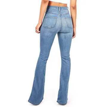 LMSXCT Women's High Waist Flare Jeans - Stylish Comfort