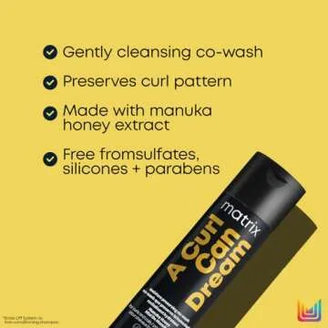 Matrix A Curl Can Dream Co-Wash (Gentle Cleansing Conditioner) For Curly and Coily Hair - Revives Curls Between Washes and Enhances Curl Definition, With Manuka Honey Extract, 10.1 Fl Oz