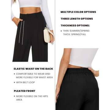 Chic FUNYYZO Women's Wide Leg Pants for Work & Casual Wear