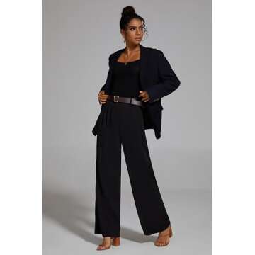 Chic FUNYYZO Women's Wide Leg Pants for Work & Casual Wear