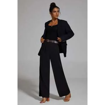 Chic FUNYYZO Women's Wide Leg Pants for Work & Casual Wear