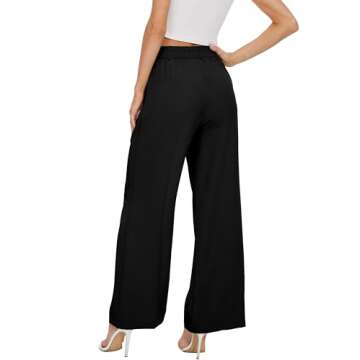 Chic FUNYYZO Women's Wide Leg Pants for Work & Casual Wear