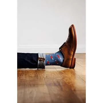 "Head Over Heels" Valentine's Day Cupids Arrow Heart Hipster Novelty Crew Carded Cotton Men's Socks (1 Pair)