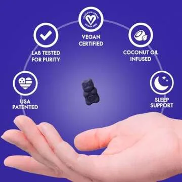 Sugarbear Sleep Gummy 2 Month Supply, Extra Strength Melatonin 6mg, for Men & Women, Vegan Vitamin B6, L-Theanine, 5 HTP, Valerian, Sleep Aid for Adults & Teens, Certified Kosher, Halal, Cruelty-Free