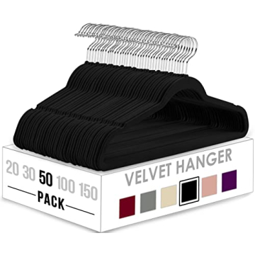 50 Pack Velvet Hangers: Non-Slip, Space-Saving Luxury for Your Closet