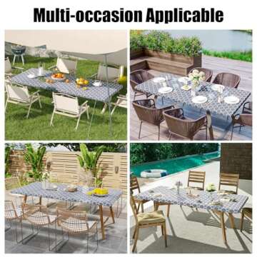 Smiry Rectangle Picnic Table Cover - Waterproof & Fitted