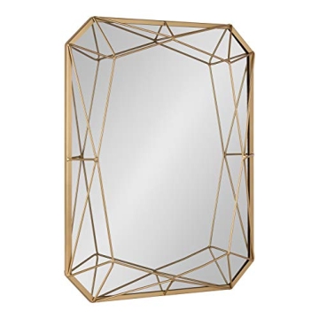 Kate and Laurel Keyleigh Modern Glam Geometric Shaped Metal Accent Wall Mirror, Gold