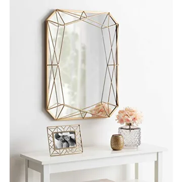 Keyleigh Glam Metal Accent Wall Mirror for Modern Homes
