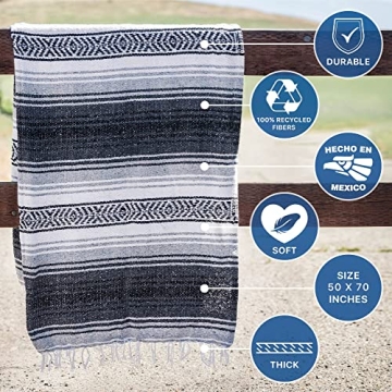 Benevolence LA Handwoven Mexican Blanket - Versatile & Stylish