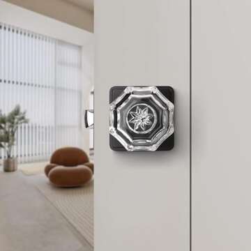 KNOBWELL 5 Pack Black Closet Door Knobs Interior for Closet Hallway, Keyless Glass Crystal Door Knobs, Indoor Door Knob Set, Antique Door Knobs