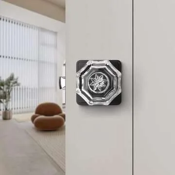 KNOBWELL 5 Pack Black Closet Door Knobs Interior for Closet Hallway, Keyless Glass Crystal Door Knobs, Indoor Door Knob Set, Antique Door Knobs