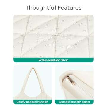 BAGSMART Lightweight Quilted Tote Bag for Women