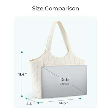 BAGSMART Lightweight Quilted Tote Bag for Women