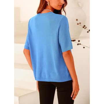 PRETTYGARDEN Women's Summer Blouse in Blue, Casual Style