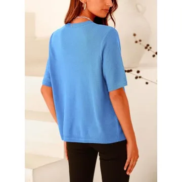 PRETTYGARDEN Women's Summer Blouse in Blue, Casual Style
