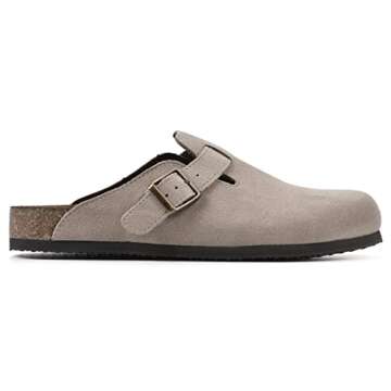 WHITE MOUNTAIN Women's Bari Footbed Sandal, Taupe/Suede, 8 M