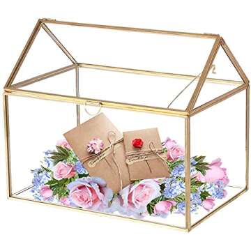RUNIGOO Elegant Glass Card Box for Wedding and Event Decor