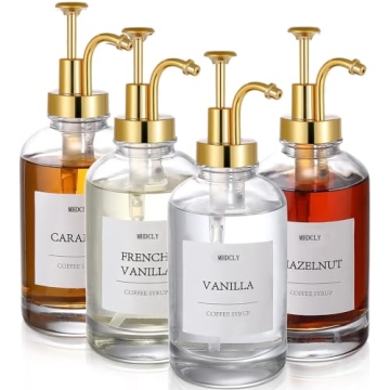 MHDCLY Coffee Syrup Dispenser Set - Elegant 4-Pack