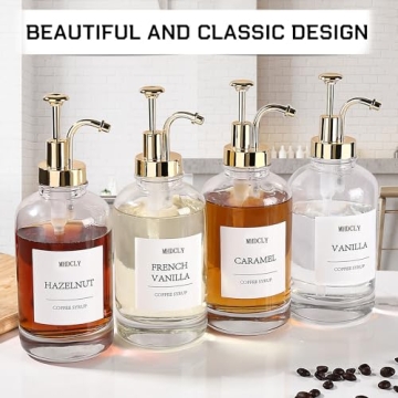 MHDCLY Coffee Syrup Dispenser Set - Elegant 4-Pack