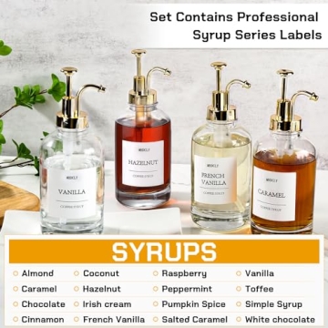 MHDCLY Coffee Syrup Dispenser Set - Elegant 4-Pack