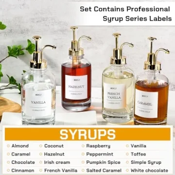 MHDCLY Coffee Syrup Dispenser Set - Elegant 4-Pack