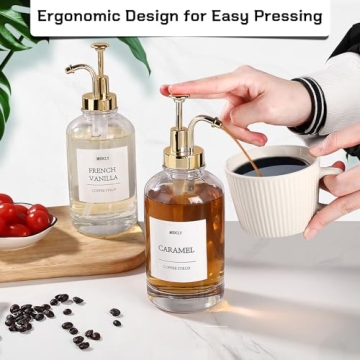 MHDCLY Coffee Syrup Dispenser Set - Elegant 4-Pack