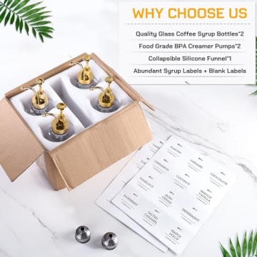 MHDCLY Coffee Syrup Dispenser Set - Elegant 4-Pack