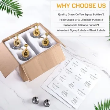 MHDCLY Coffee Syrup Dispenser Set - Elegant 4-Pack