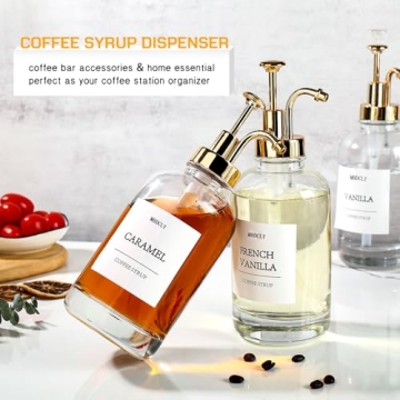 MHDCLY Coffee Syrup Dispenser Set - Elegant 4-Pack